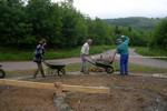Mise en place du béton