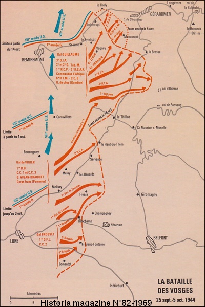 Carte bataille Vosges